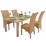 Cadeiras de Jantar 4 Peças Vime Natural Castanho - 274202