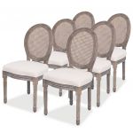 Cadeiras de Jantar 6 Peças Tecido Creme - 274621