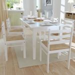 Cadeiras de Jantar 6 Peças Madeira Maciça Branco e Veludo - 272092