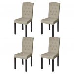 Cadeiras de Jantar 4 Peças Tecido Camel - 240558