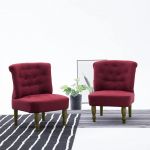 Cadeiras Francesas 2 Peças Tecido Vermelho Tinto - 282137