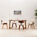 Cadeiras Jantar 4 Peças Madeira Curvada e Couro Artificial Creme - 278716