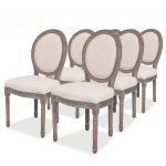 Cadeiras de Jantar 6 Peças Tecido Creme - 274620