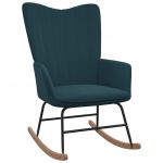 Cadeira de Baloiço Veludo Azul - 327753
