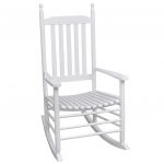 Cadeira de Baloiço com Assento Curvo Madeira Branco - 40858