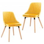 Cadeiras de Jantar 2 Peças Veludo Amarelo - 323059