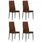 Cadeiras de Jantar 4 Peças Tecido Castanho - 246184