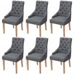 Cadeiras de Jantar 6 Peças Tecido Cinzento-escuro - 274424