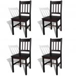 Cadeiras de Jantar 4 Peças Madeira de Pinho Castanho-escuro - 241517