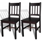 Cadeiras de Jantar 2 Peças Madeira de Pinho Castanho-escuro - 241516