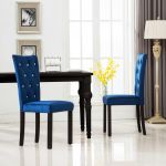 Cadeiras de Jantar 2 Peças Veludo Azul-escuro - 246490