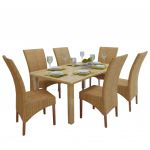 Cadeiras de Jantar 6 Peças Vime Natural Castanho - 274205