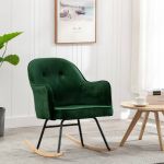 Cadeira de Baloiço Veludo Verde-escuro - 289520