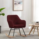 Cadeira de Baloiço Tecido Vermelho Tinto - 289535