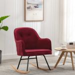 Cadeira de Baloiço Veludo Vermelho Tinto - 289523