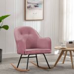 Cadeira de Baloiço Veludo Rosa - 289522