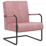 Cadeira Cantilever Veludo Rosa - 325728