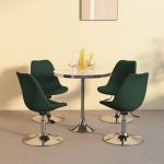Cadeiras de Jantar Giratórias 4 Peças Tecido Verde-escuro - 338331