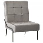 Cadeira de Descanso 65x79x87 cm Veludo Cinzento-claro - 325770