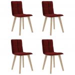 Cadeiras de Jantar 4 Peças Tecido Vermelho Tinto - 289508