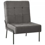 Cadeira de Descanso 65x79x87 cm Veludo Cinzento-escuro - 325771
