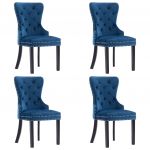 Cadeiras de Jantar 4 Peças Veludo Azul - 3055871