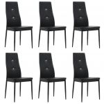 Cadeiras de Jantar 6 Peças Couro Artificial Preto - 275435