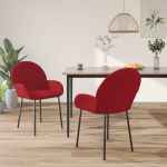 Cadeiras de Jantar 2 Peças Veludo Vermelho Tinto - 344768