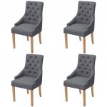 Cadeiras de Jantar 4 Peças Tecido Cinzento-escuro - 274423
