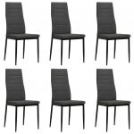 Cadeiras de Jantar 6 Peças Tecido Cinzento-escuro - 275379