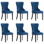 Cadeiras de Jantar 6 Peças Veludo Azul - 3055872
