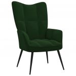 Cadeira de Descanso Veludo Verde-escuro - 328075