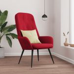 Cadeira de Descanso Veludo Vermelho Tinto - 341199