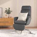 Cadeira de Descanso com Apoio de Pés Tecido Cinzento-escuro - 3097525