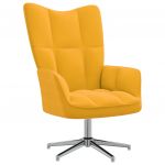 Cadeira de Descanso Veludo Amarelo Mostarda - 328124