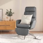 Cadeira de Descanso com Apoio de Pés Tecido Cinzento-claro - 3097524