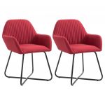Cadeiras de Jantar 2 Peças Tecido Vermelho Tinto - 249815