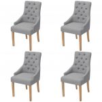 Cadeiras de Jantar 4 Peças Tecido Cinzento-claro - 274421