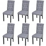 Cadeiras de Jantar 6 Peças Tecido Cinzento-claro - 272246