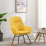 Cadeira de Baloiço Tecido Amarelo Mostarda - 289544