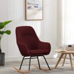 Cadeira de Baloiço Tecido Vermelho Tinto - 289545