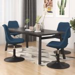 Cadeiras de Jantar Giratórias 4 Peças Veludo Azul - 338371