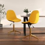 Cadeiras de Jantar Giratórias 2 Peças Veludo Amarelo Mostarda - 333524