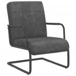Cadeira Cantilever Veludo Cinzento-escuro - 325789