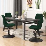 Cadeiras de Jantar Giratórias 4 Peças Veludo Verde-escuro - 338375