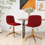 Cadeiras de Jantar Giratórias 2 Peças Veludo Vermelho Tinto - 334167