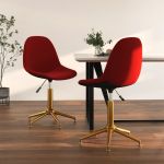 Cadeiras de Jantar Giratórias 2 Peças Veludo Vermelho Tinto - 333523