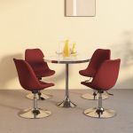 Cadeiras de Jantar Giratórias 4 Peças Tecido Vermelho Tinto - 338329
