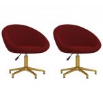 Cadeiras de Jantar 2 Peças Veludo Vermelho Tinto - 330479
