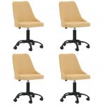 Cadeiras de Jantar Giratórias 4 Peças Tecido Amarelo - 3090178